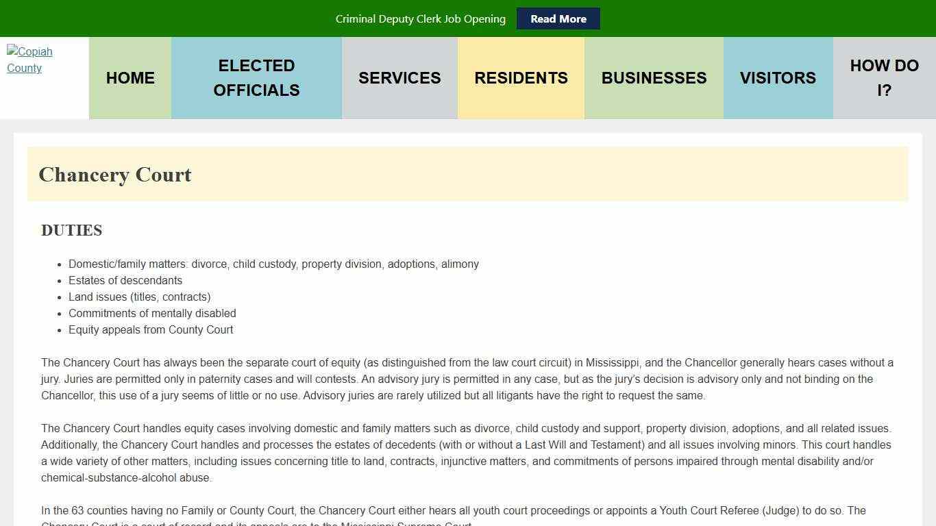 Chancery Court - Copiah County