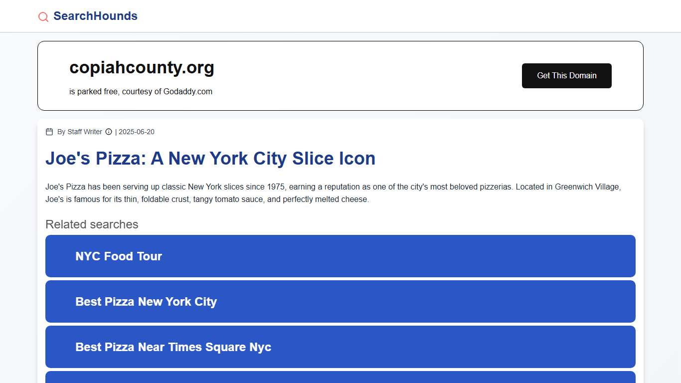 Joe's Pizza: A New York City Slice Icon | SearchHounds